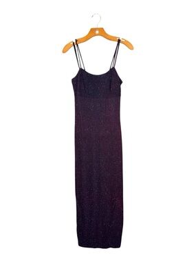Y2K Purple Sparkly Maxi Column Dress Form Fitting Mall Goth Alt Whimsigoth 6